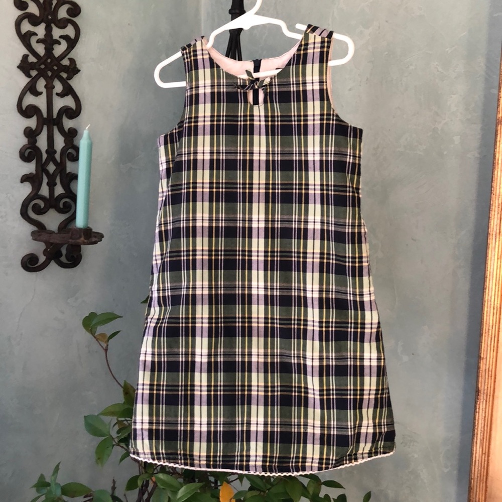 Land’s end sleeveless plaid sundress size 5